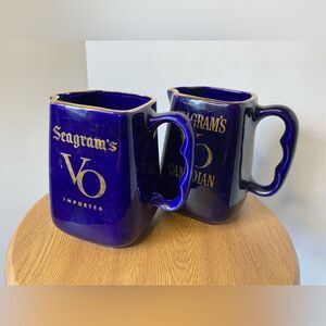 Seagrams Gin Blue & Gold Bar Pitchers (2) Vintage